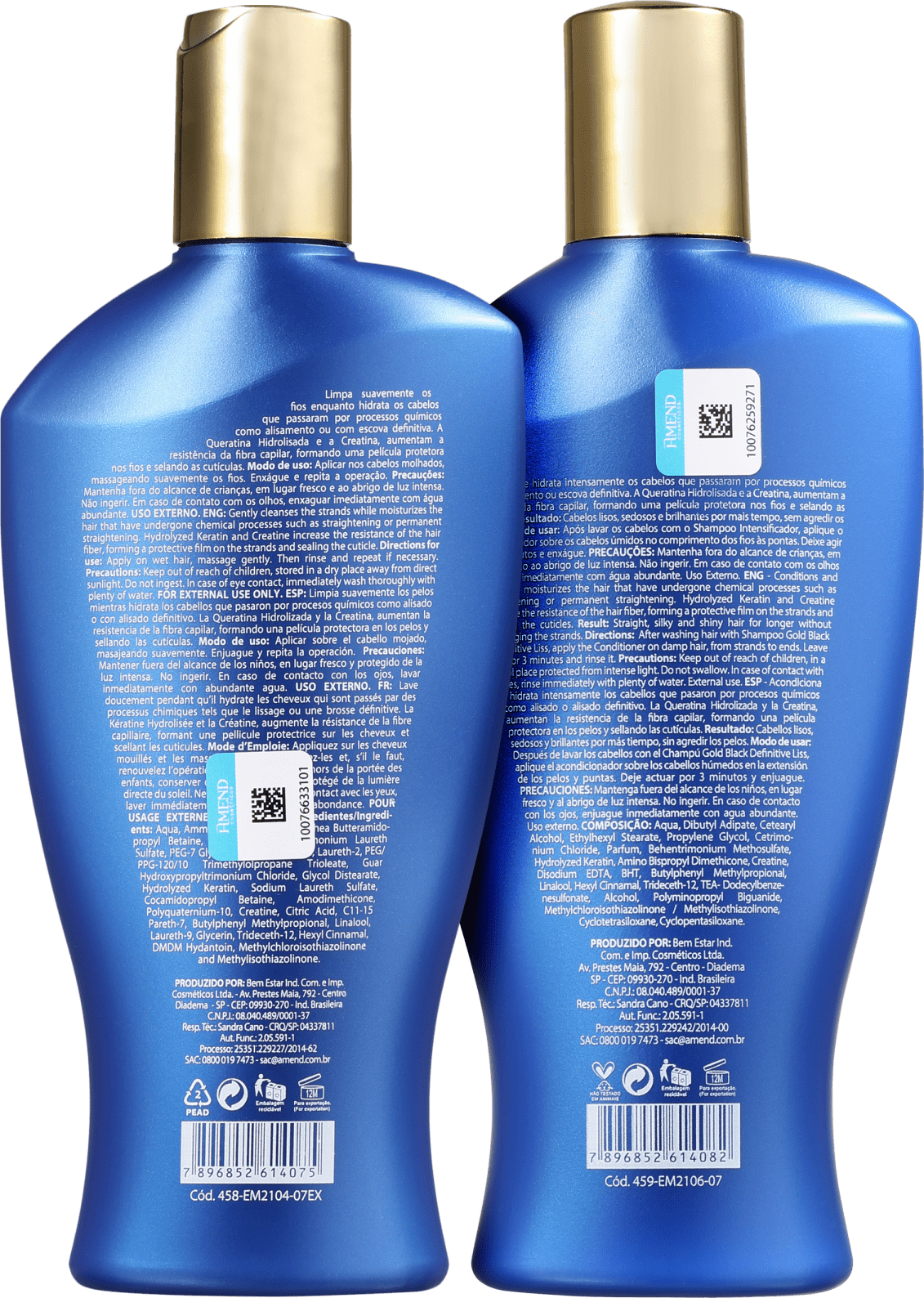 Kit Amend Gold Black Discipline Liss Duo (2 Produtos)