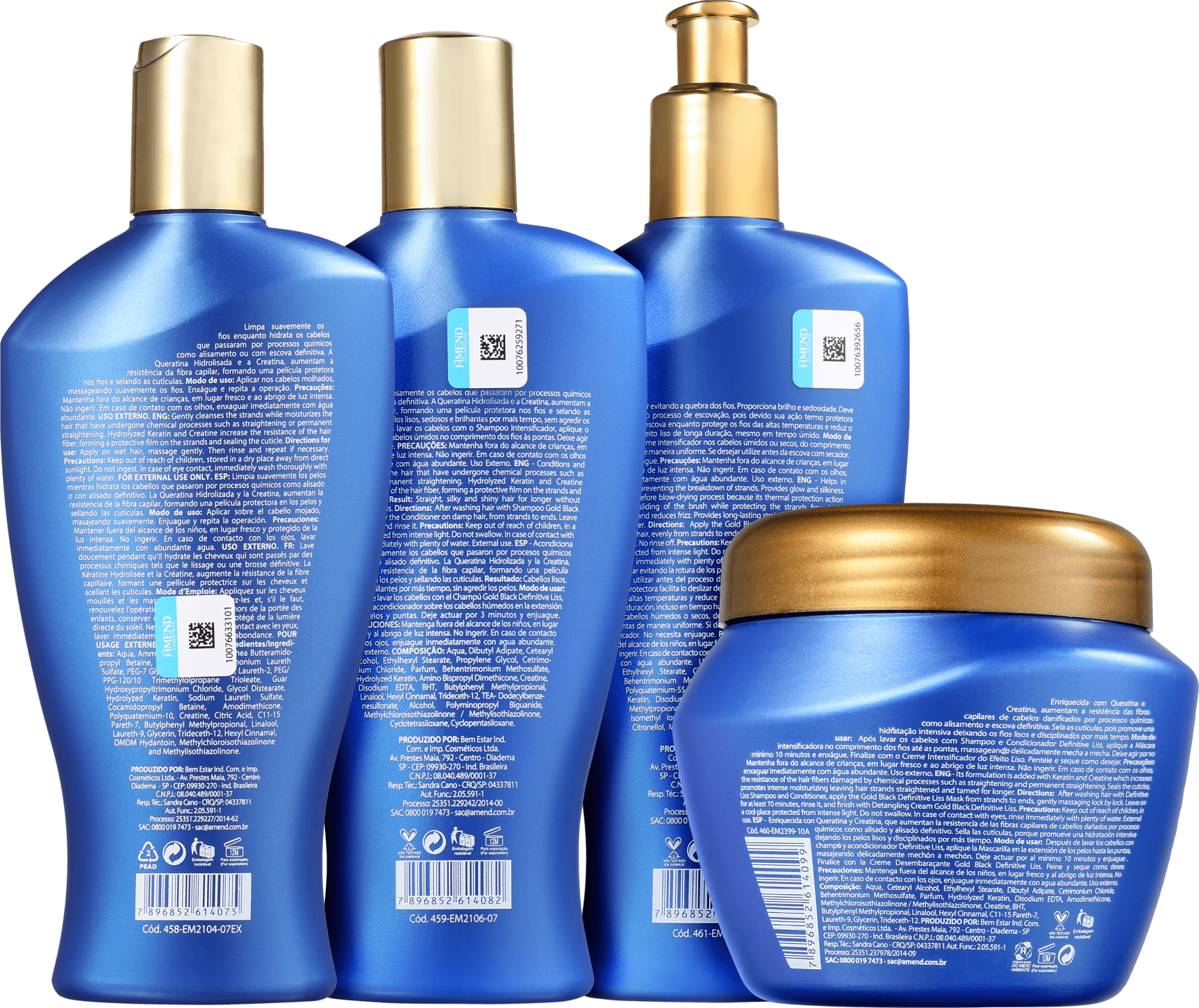 Kit Amend Gold Black Definitive Liss Full (4 Produtos)