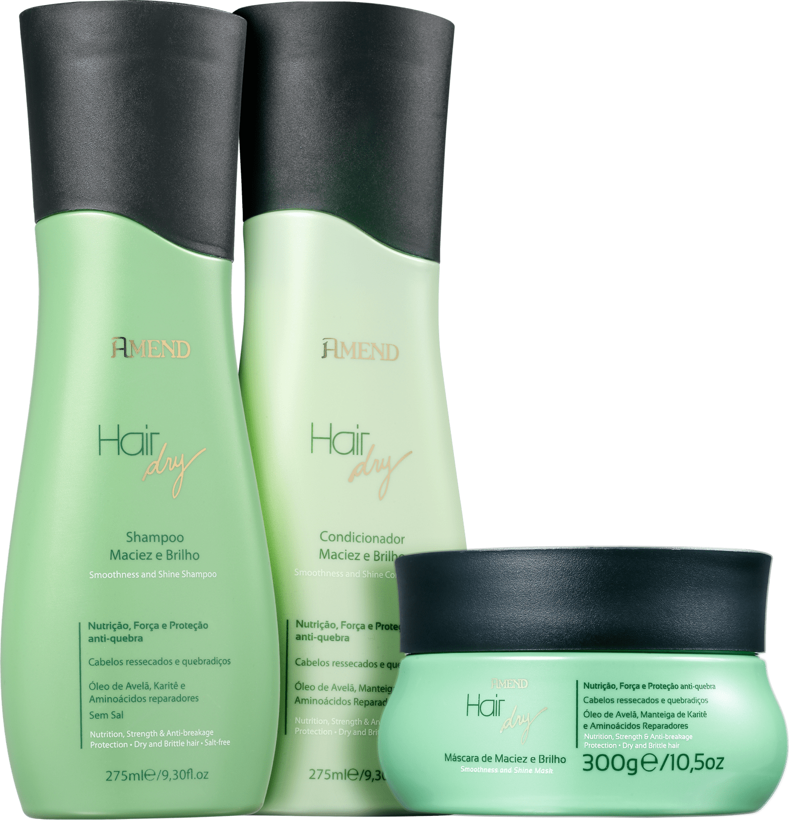 Kit Amend Hair Dry Maciez e Brilho Tratamento (3 Produtos)