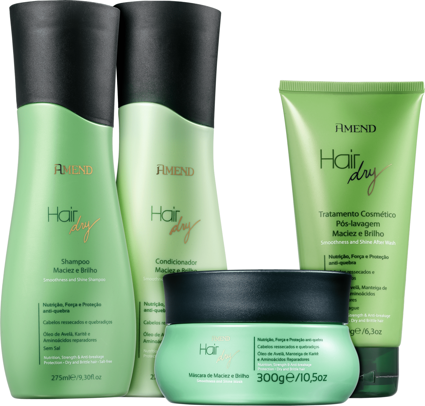 Kit Amend Hair Dry Maciez e Brilho Full (4 Produtos)