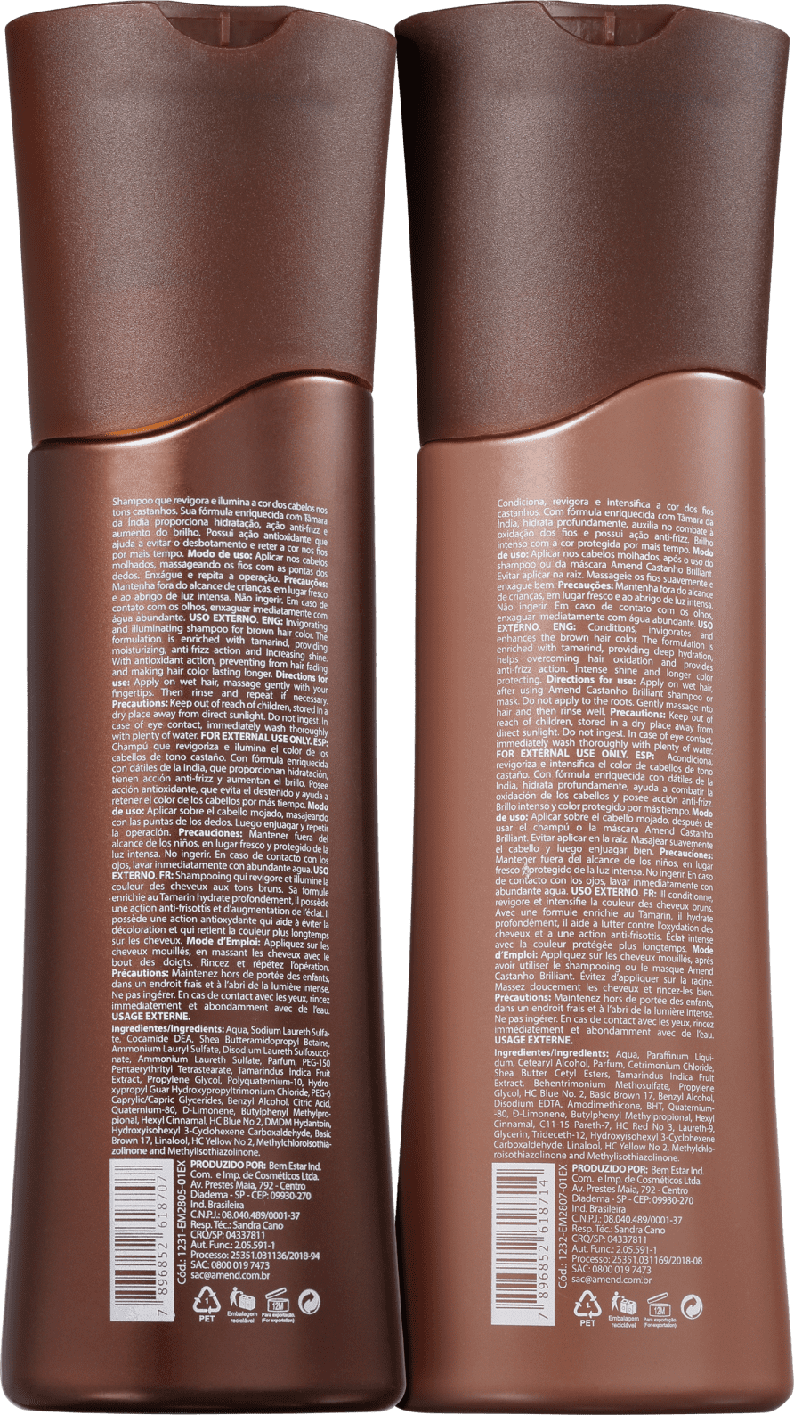Kit Amend Castanho Brilliant Realce da Cor Duo (2 Produtos)