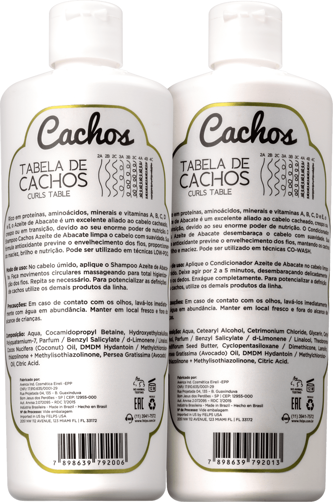 Kit Felps Profissional Cachos Azeite de Abacate Duo (2 Produtos)
