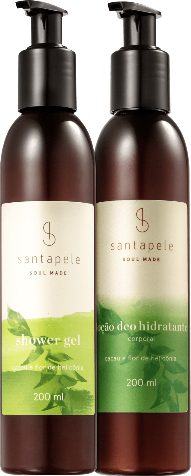 Kit Santapele Cacau e Flor de Helicônia Corpo (2 Produtos)