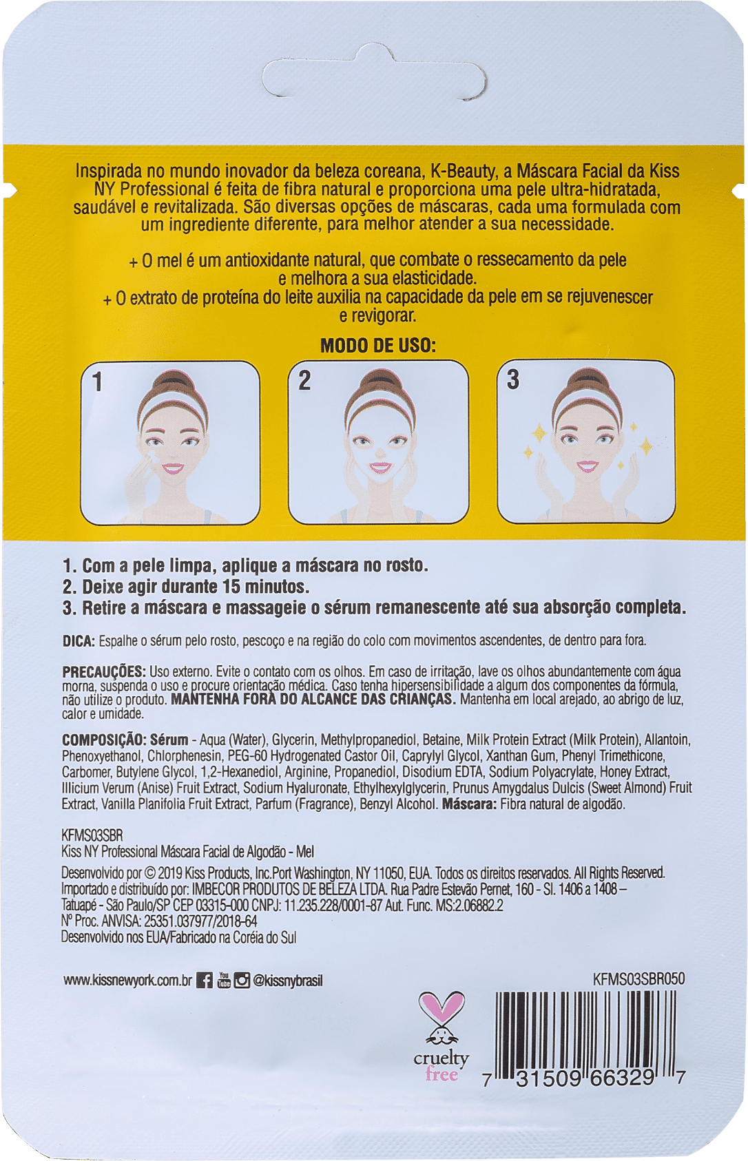 Kiss New York Mel Nutritivo - Máscara Facial 20ml
