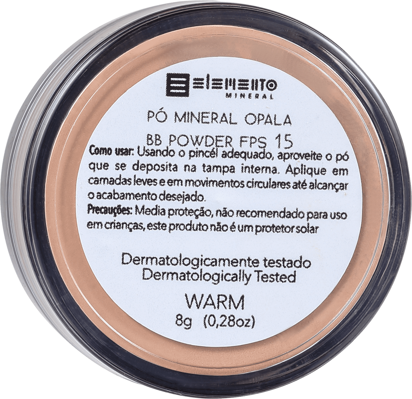 Elemento Mineral BB Powder Mineral FPS15 Warm - Pó Solto Matte 8g
