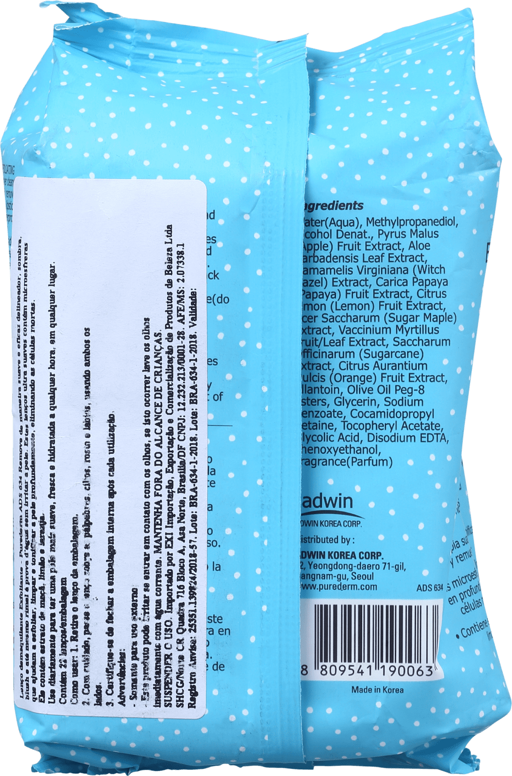 Purederm Exfoliating - Lenço Demaquilante (22 Unidades)