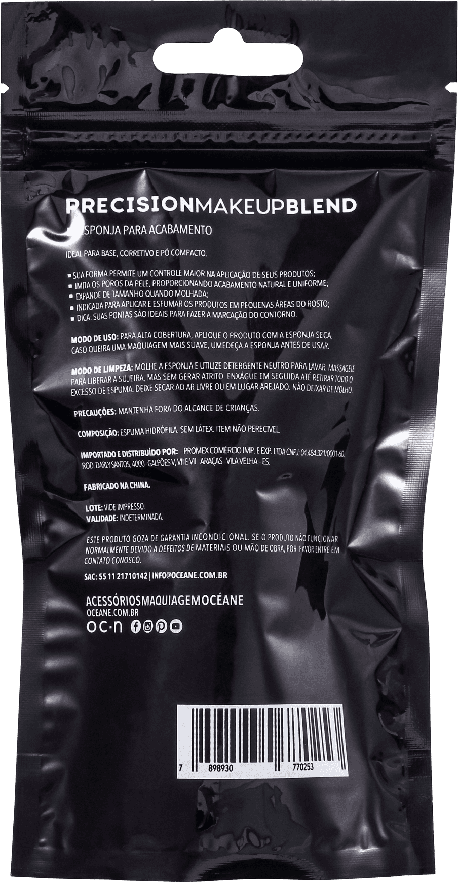 Océane Precision Makeup Blend Azul - Esponja para Maquiagem