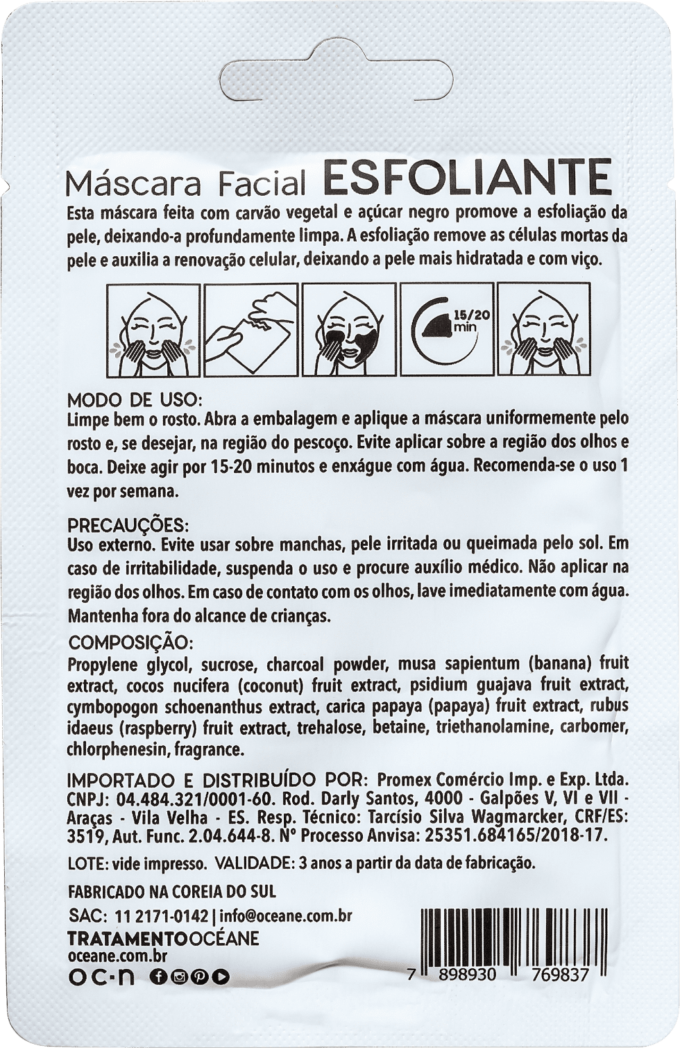 Océane Scrub - Máscara Facial (1 Unidade)