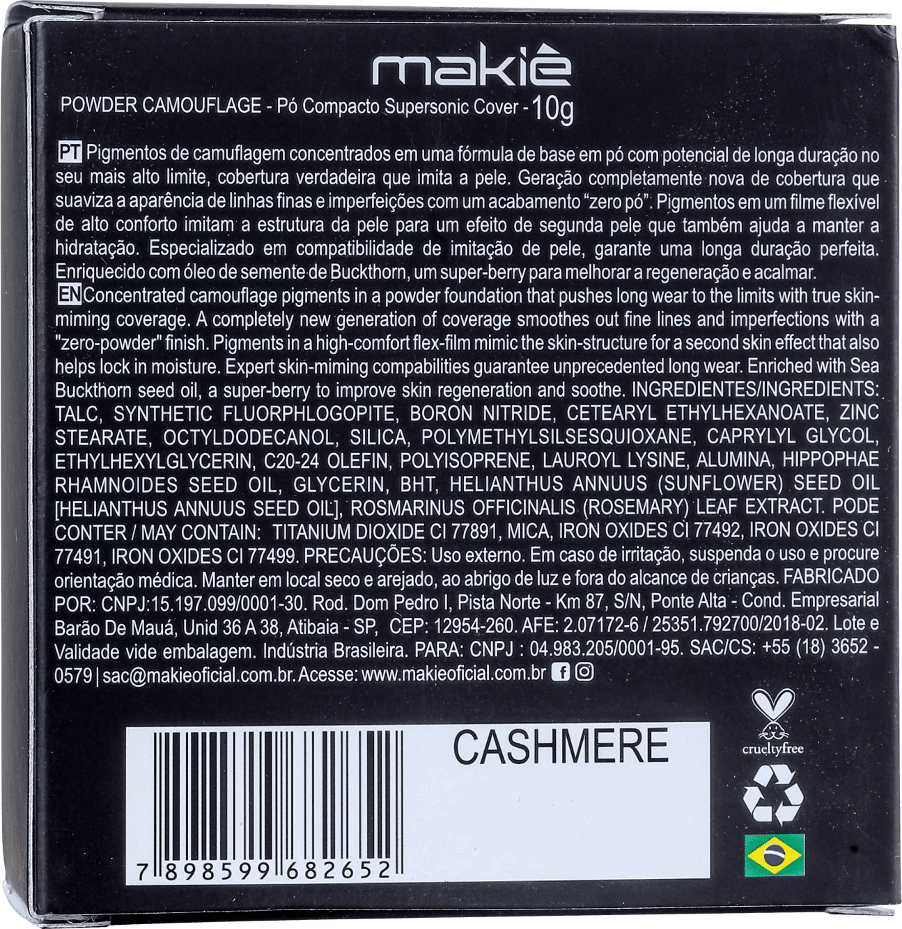 Makiê Camouflage Supersonic Cover Cashmere - Pó Compacto 10g