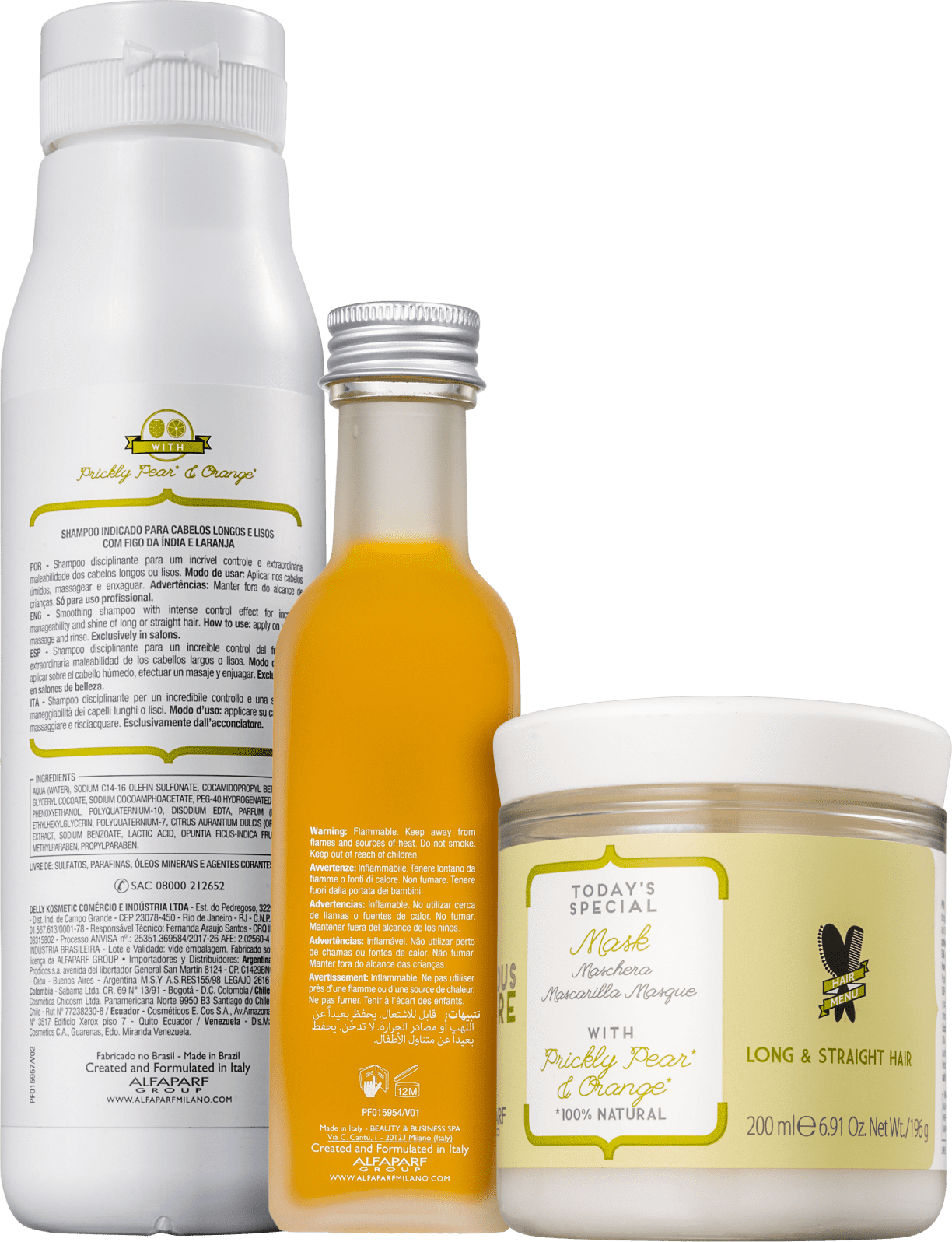 Kit Alfaparf Precious Nature Long & Straight Hair Trio (3 Produtos)