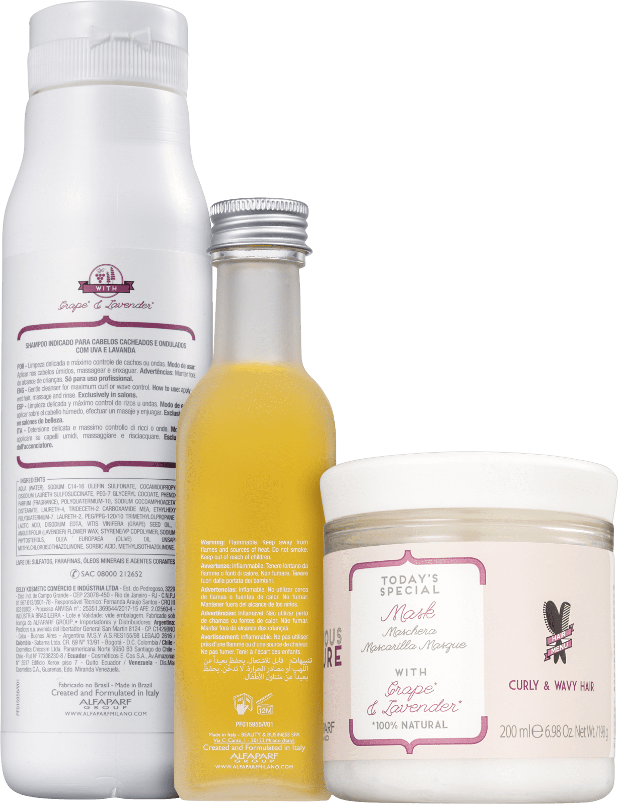 Kit Alfaparf Precious Nature Curly & Wavy Hair Trio (3 Produtos)