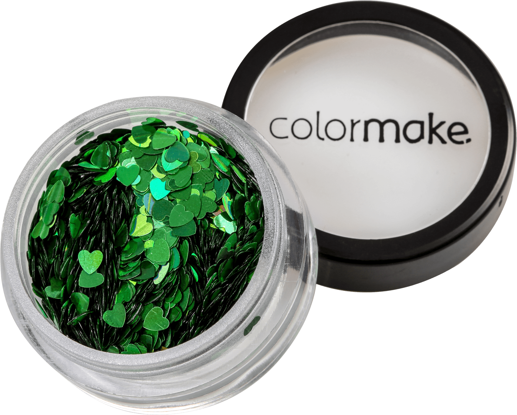 Colormake Shine Formatos Coração Verde - Glitter 2g