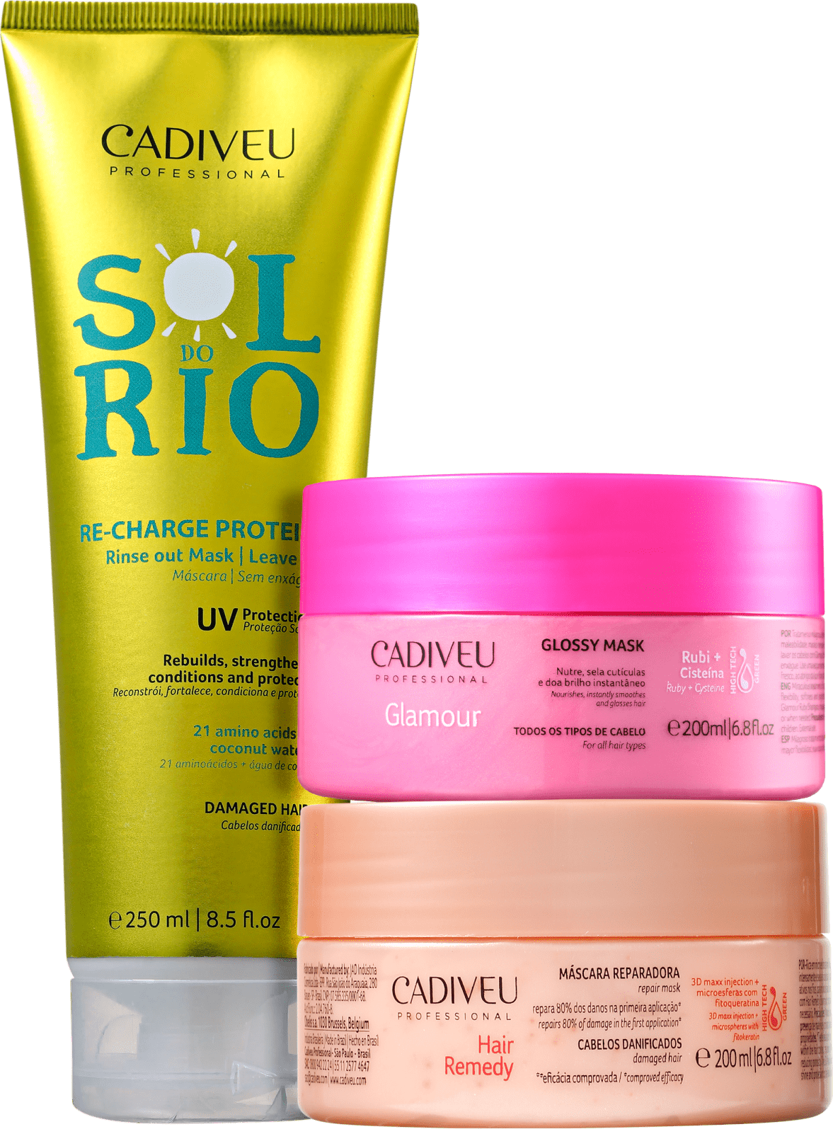 Kit Cadiveu Cronograma Capilar Férias com Sol (3 Produtos)