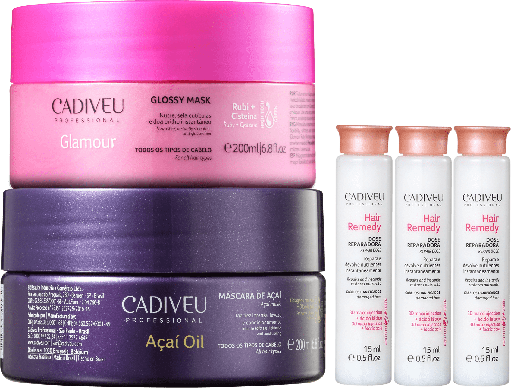 Kit Cadiveu Cronograma Capilar Tratamento (3 Produtos)