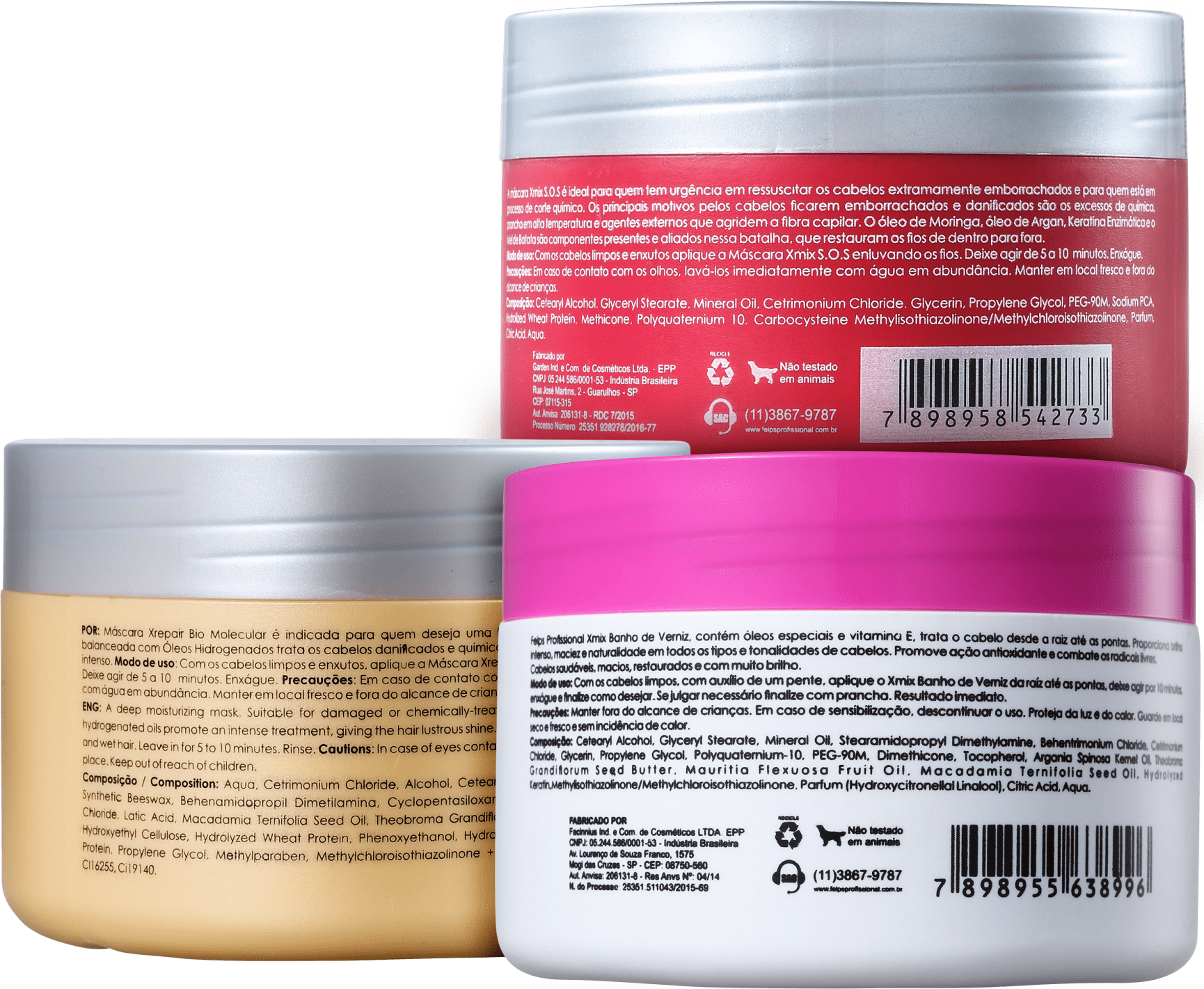 Kit Felps Profissional Cronograma Capilar Reconstrução (3 Produtos)