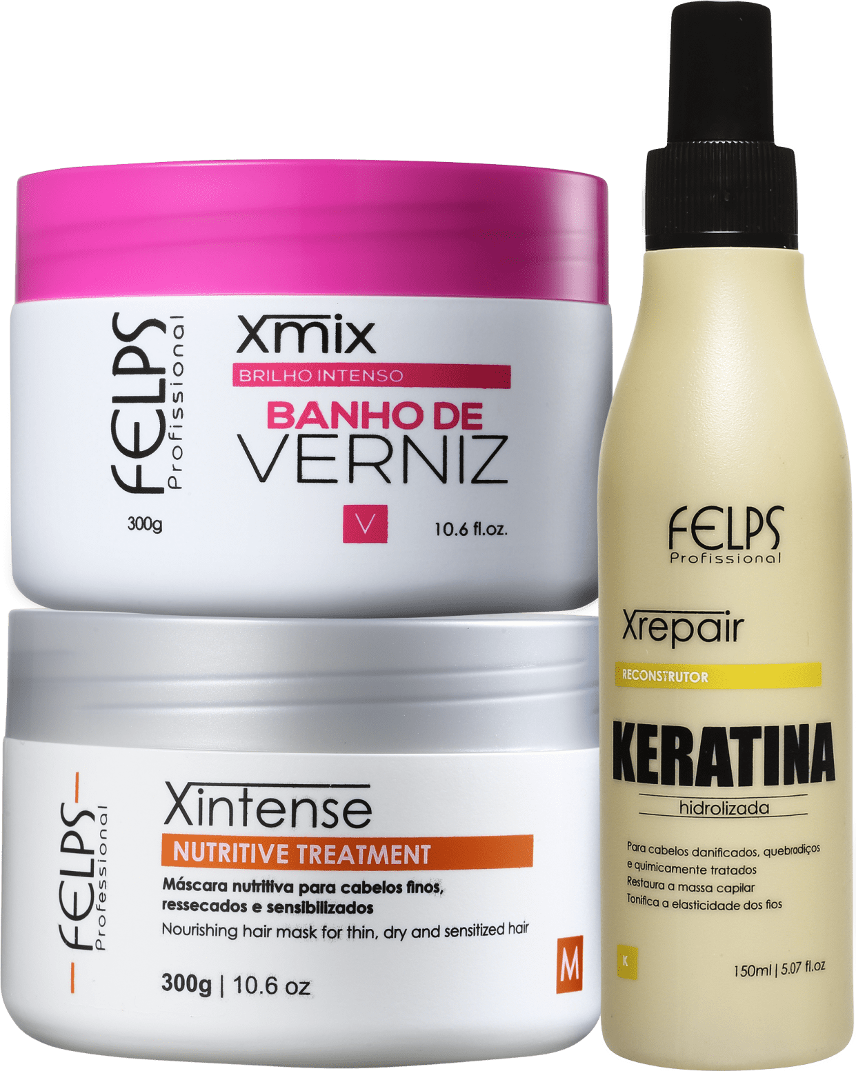 Kit Felps Profissional Cronograma Capilar Intense (3 Produtos)