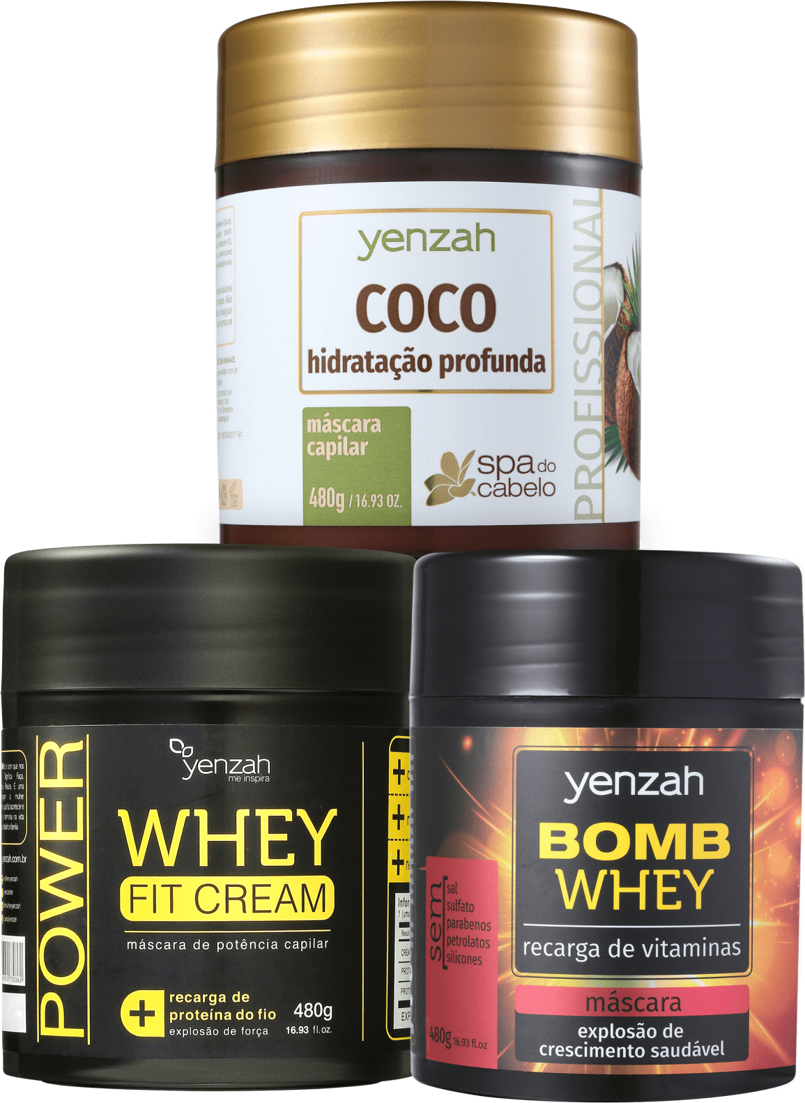 Kit Yenzah Cronograma Capilar Full (3 Produtos)