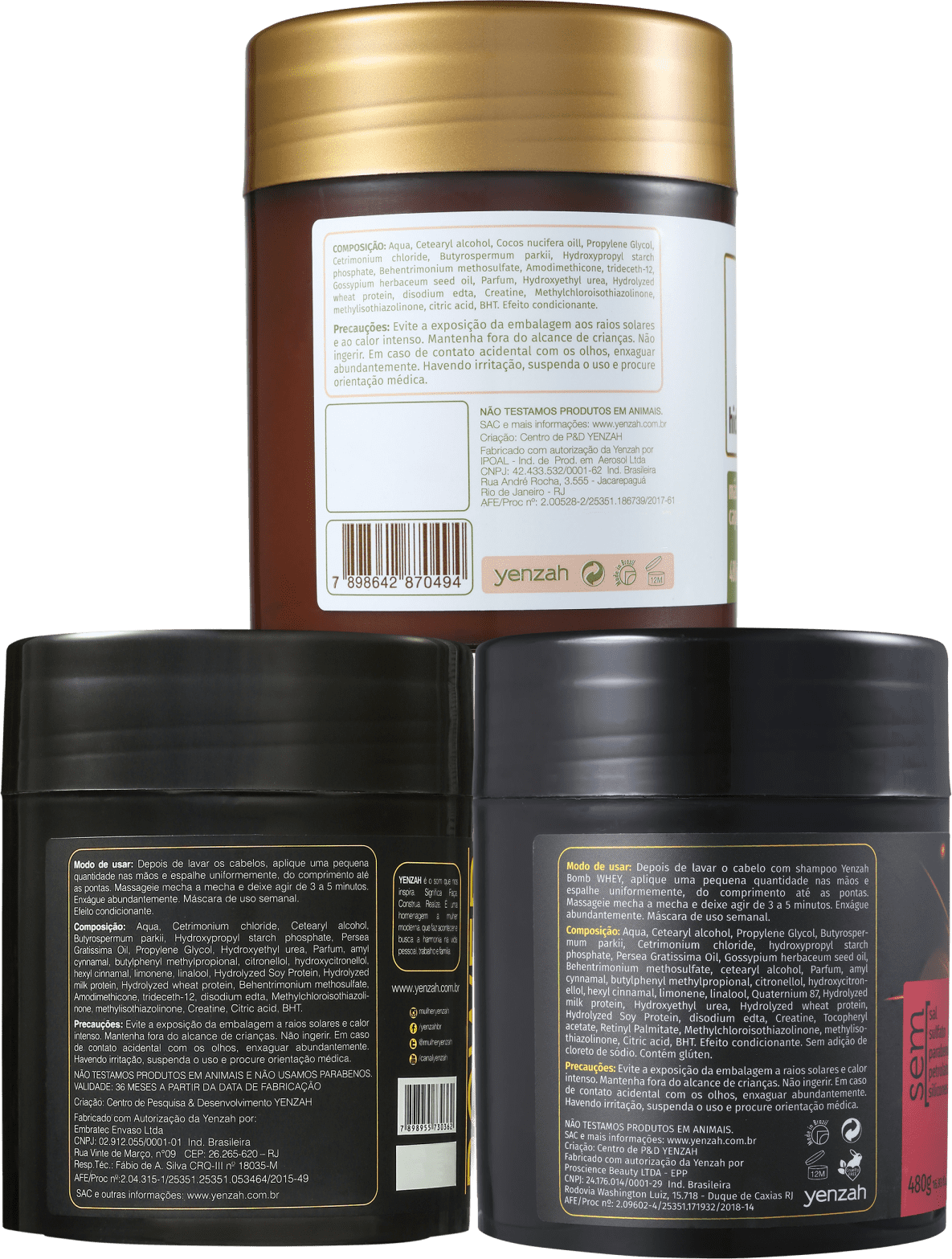 Kit Yenzah Cronograma Capilar Full (3 Produtos)