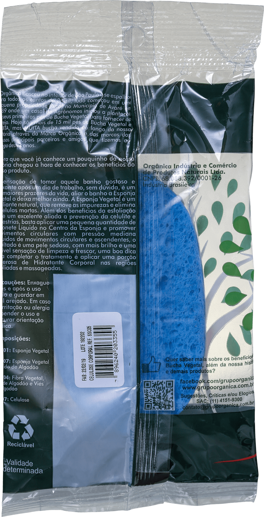 Orgânica Celulose - Esponja de Banho 38g