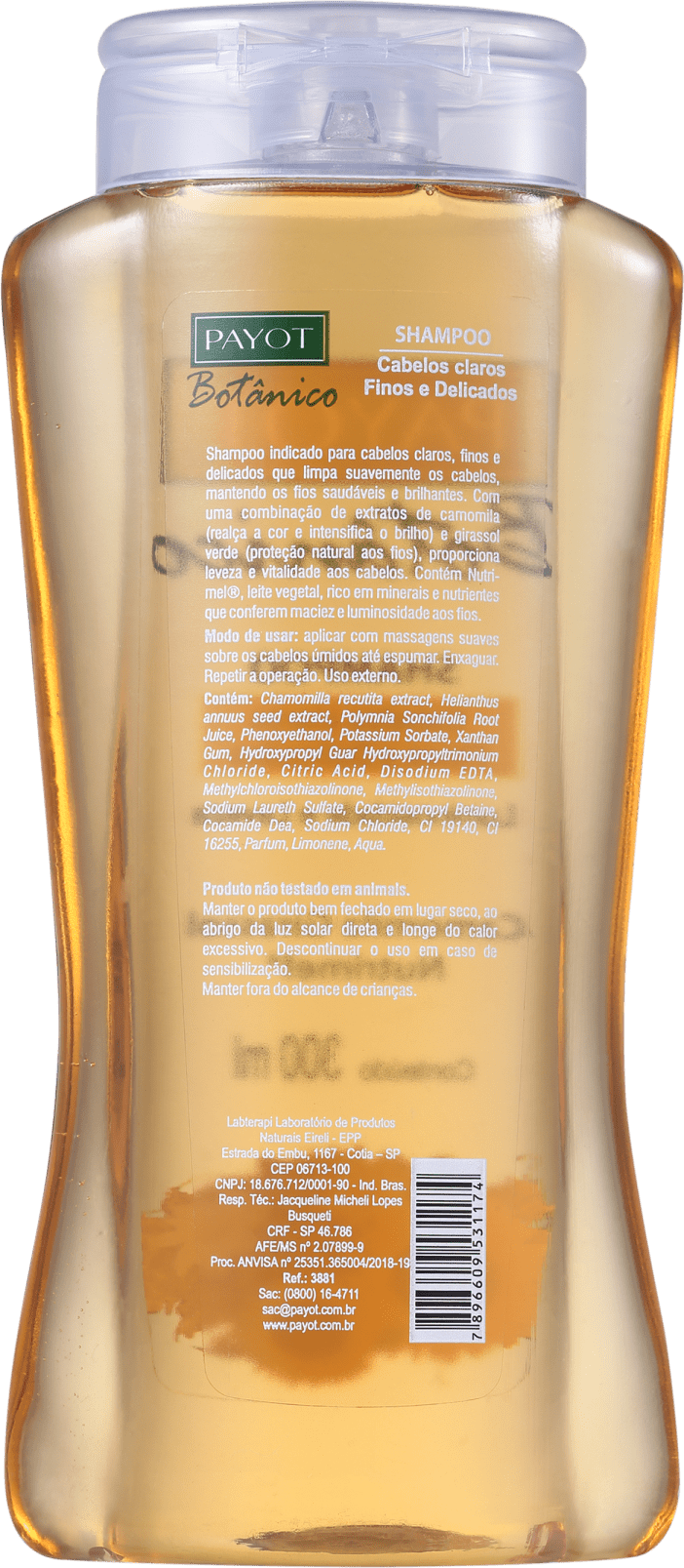 Payot Botânico Camomila, Girassol e Nutrimel - Shampoo 300ml