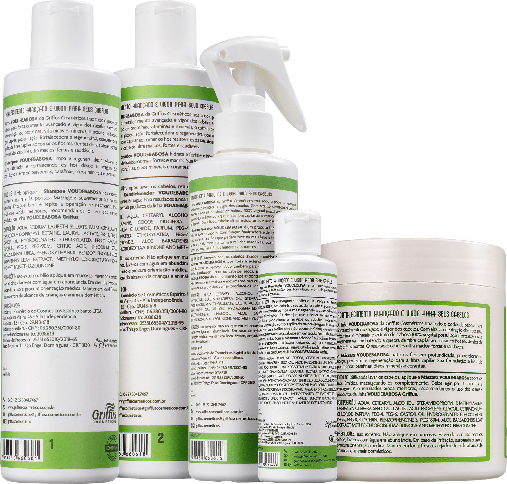 Kit Griffus Vou de Babosa Bálsamo (5 Produtos)