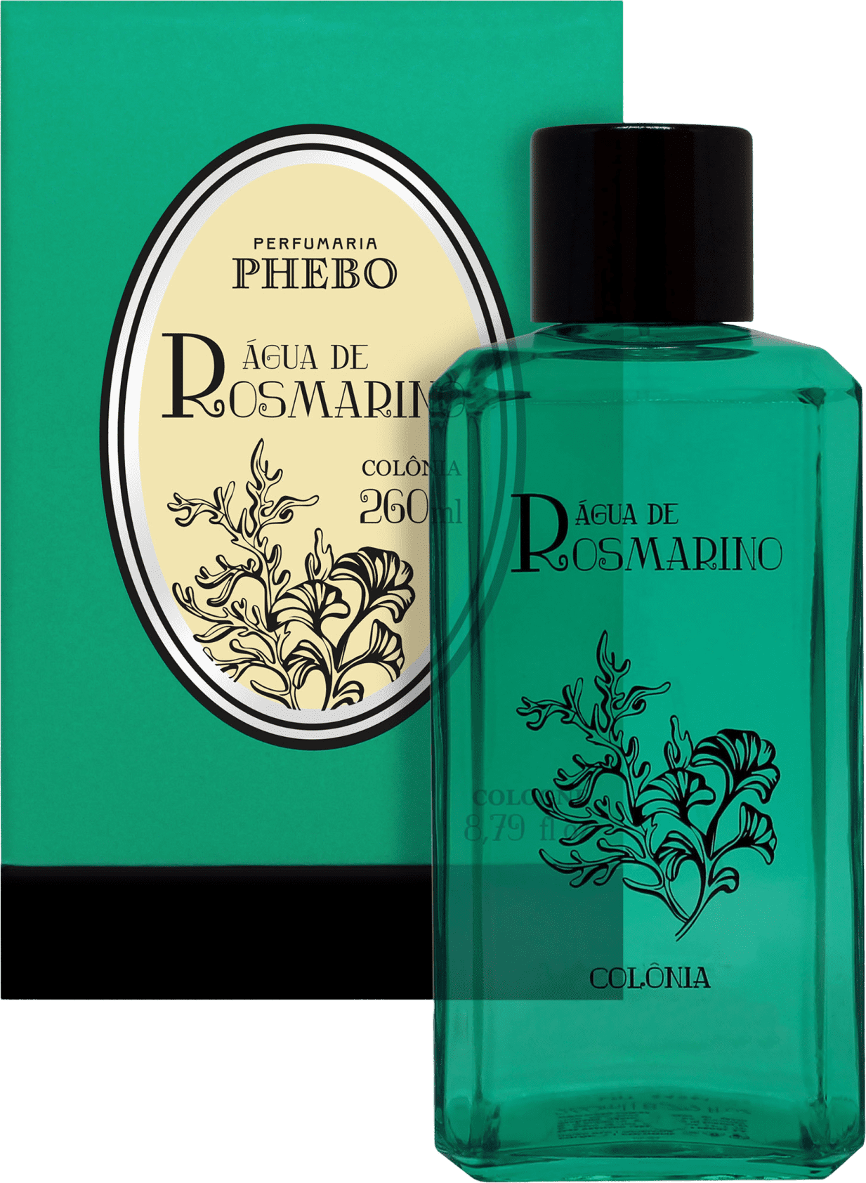 Águas de Rosmarino Phebo Eau de Cologne - Perfume Unissex 260ml