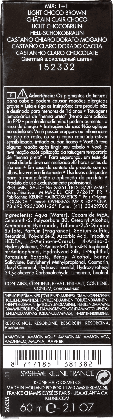 Keune Tinta Color 5.35 Castanho Claro Chocolate - Coloração 60ml