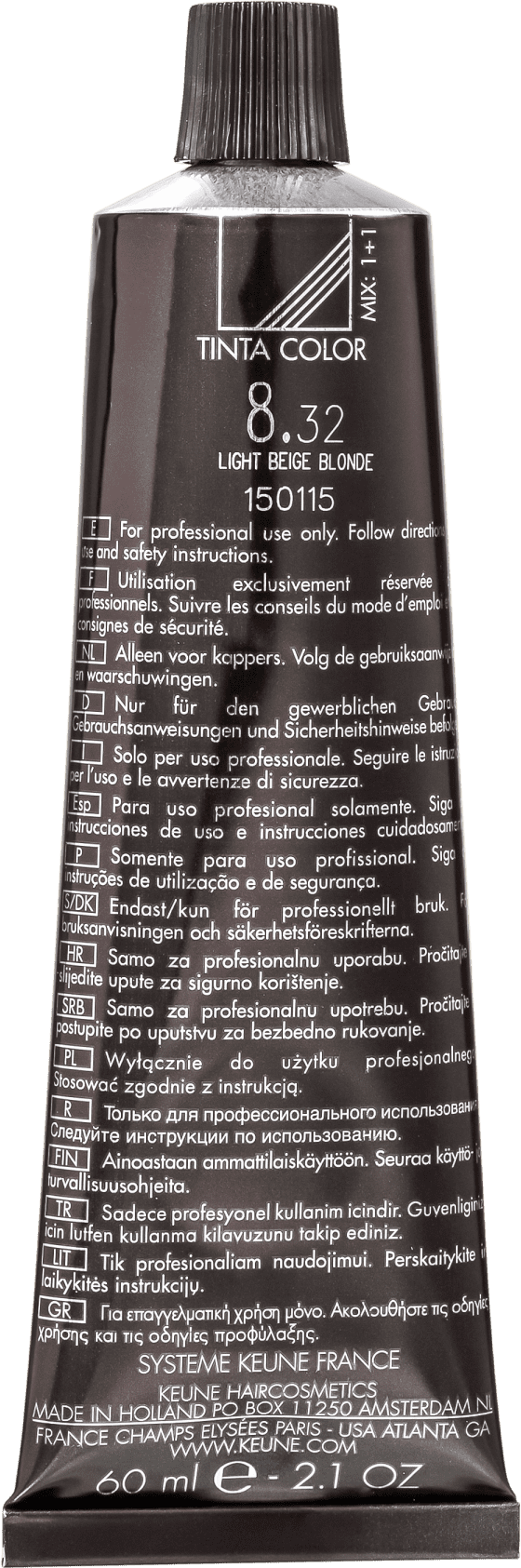 Keune Tinta Color 8.32 Louro Claro Bege - Coloração 60ml