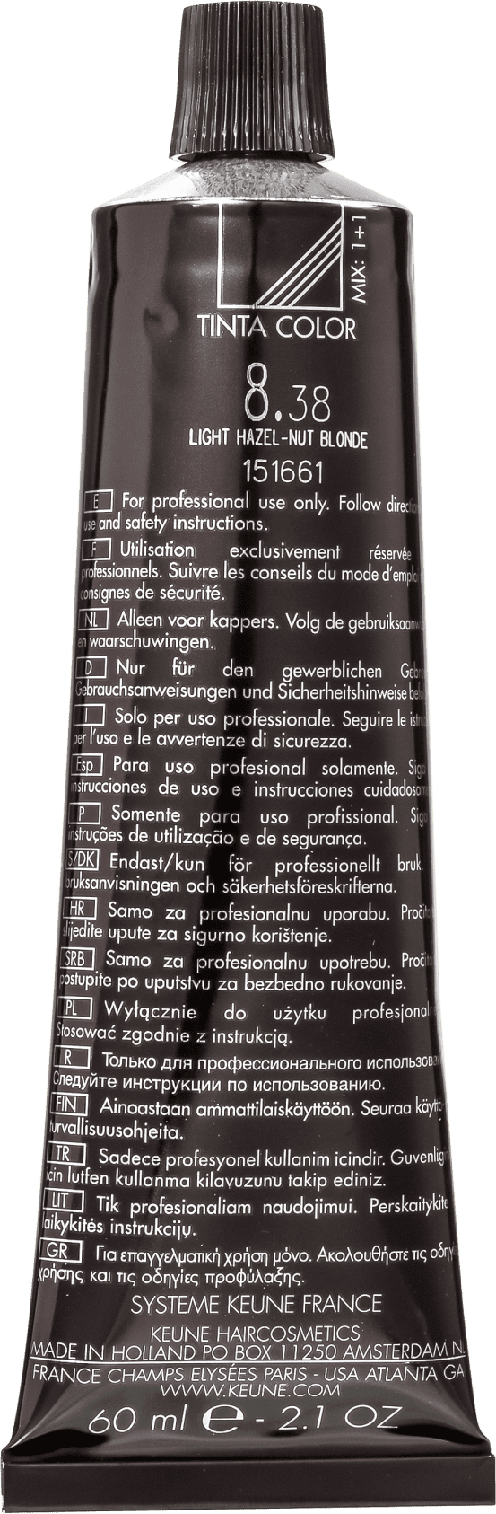Keune Tinta Color 8.38 Louro Claro Avelã - Coloração 60ml