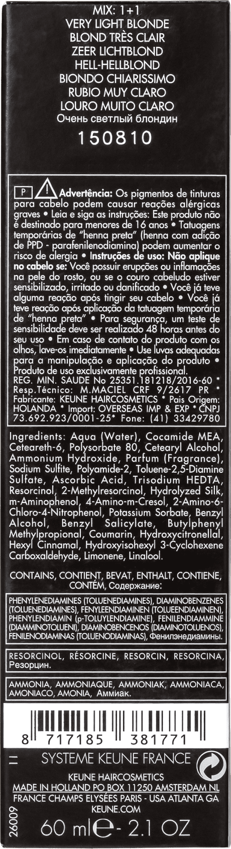 Keune Tinta Color 9 Louro Muito Claro - Coloração 60ml