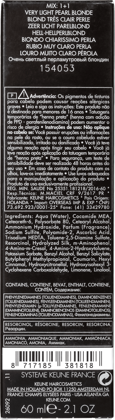Keune Tinta Color 9.2 Louro Muito Claro Pérola - Coloração 60ml
