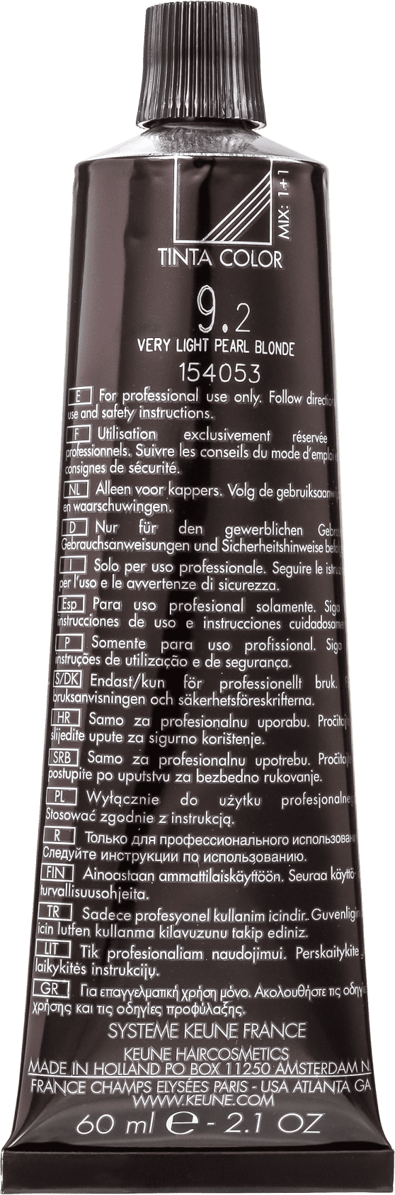 Keune Tinta Color 9.2 Louro Muito Claro Pérola - Coloração 60ml