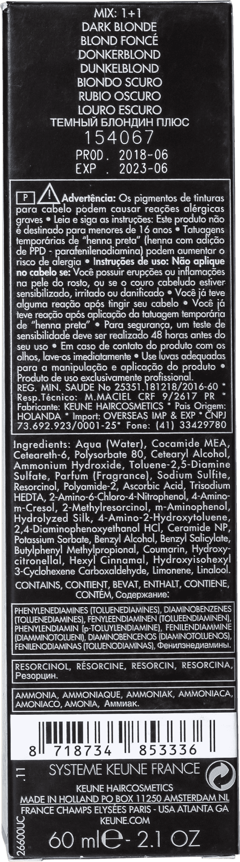 Keune Tinta Color Ultimate Cover 6.00 Louro Escuro - Coloração 60ml