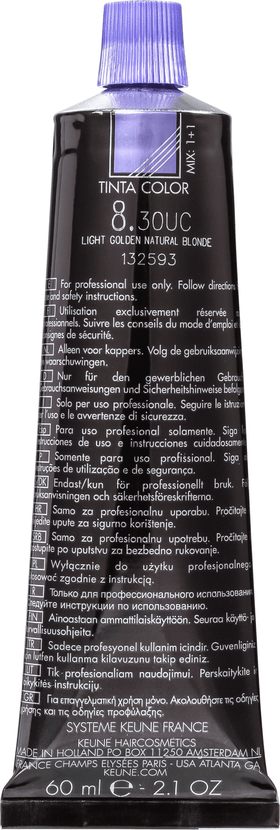 Keune Tinta Color Ultimate Cover 8.30 Louro Claro Dourado Natural - Coloração 60ml