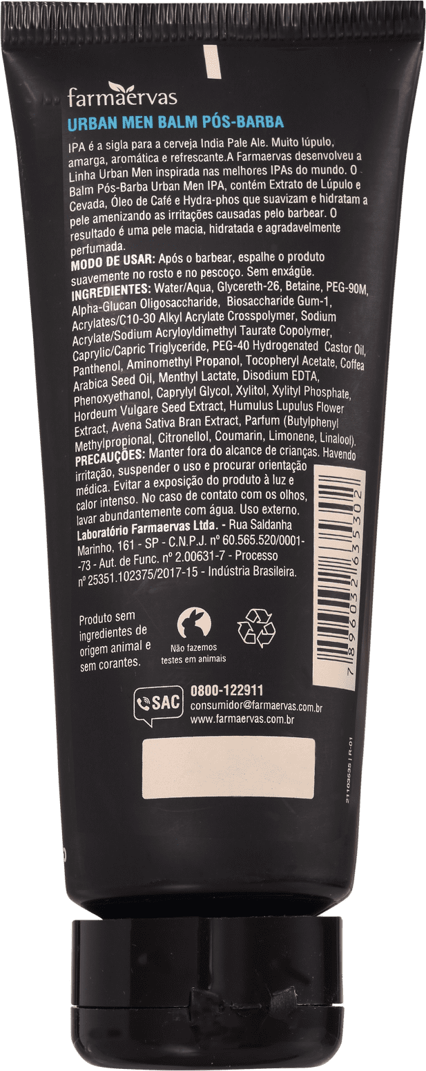 Farmaervas Urban Men - Bálsamo Pós-Barba 100g