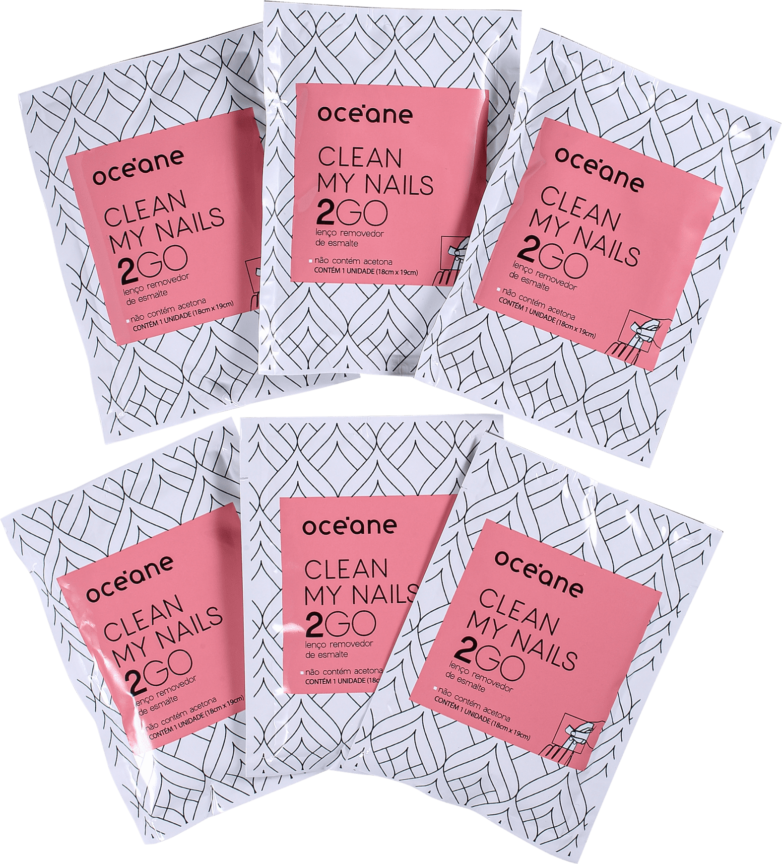 Océane Clean My Nails 2 Go - Lenço Removedor de Esmalte (6 Unidades)