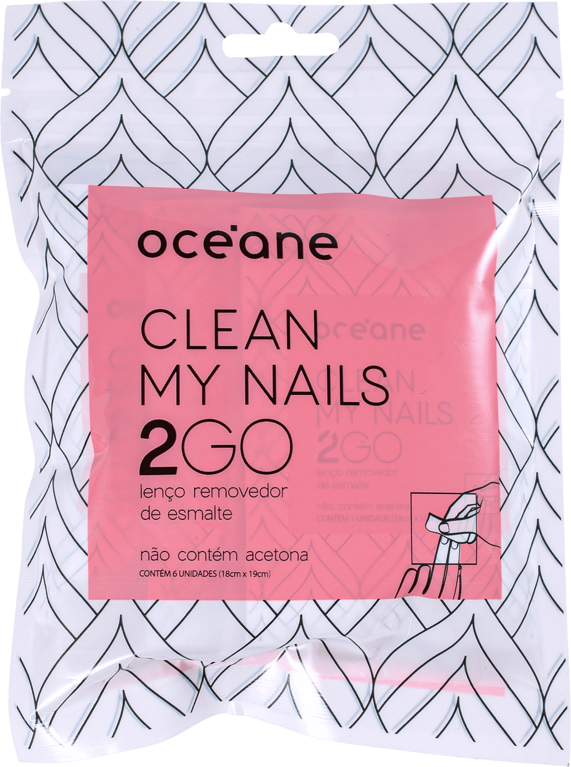 Océane Clean My Nails 2 Go - Lenço Removedor de Esmalte (6 Unidades)