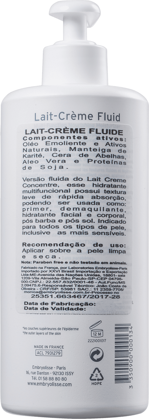 Embryolisse Fluide - Leite Hidratante Corporal 500ml