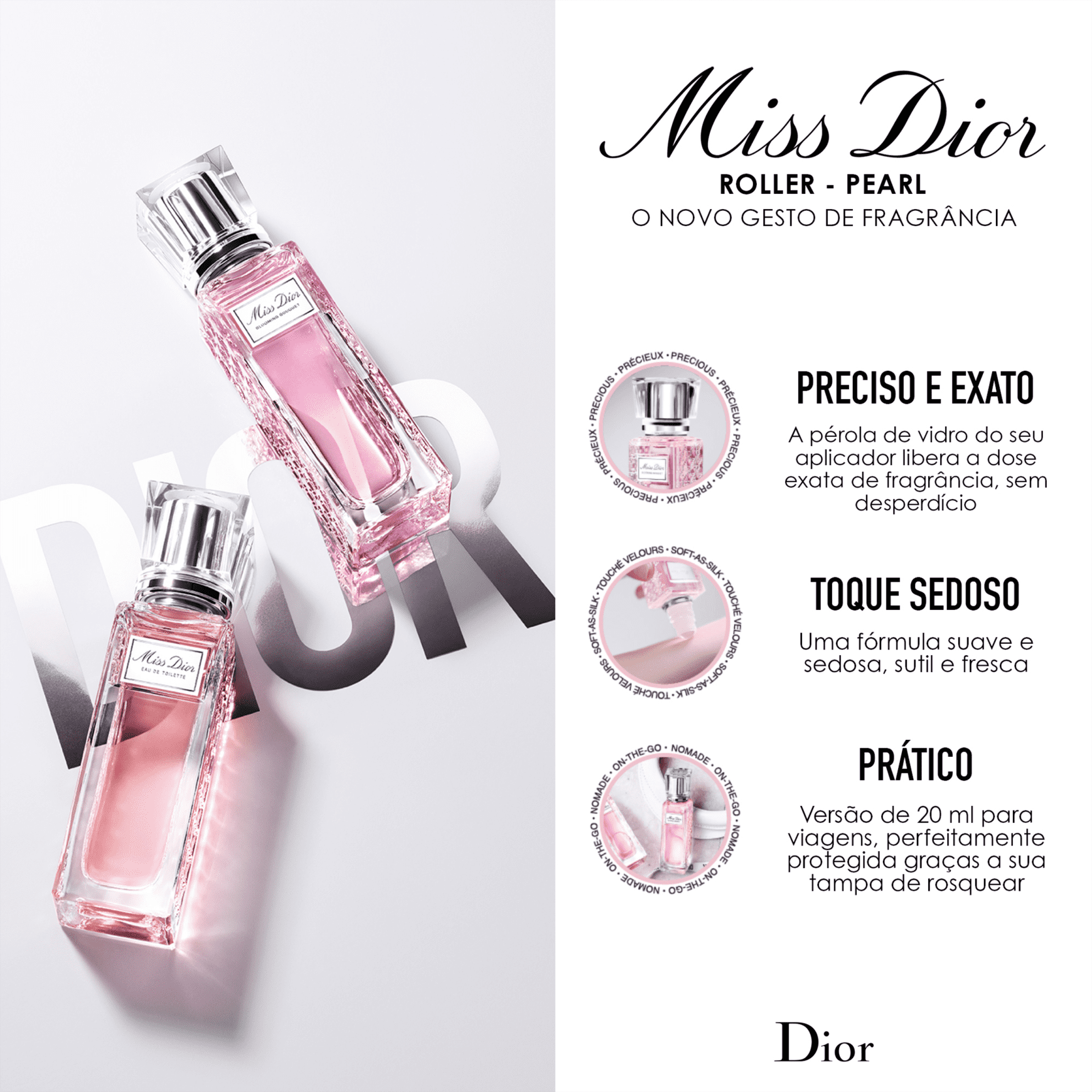 Miss DIOR Roller-Pearl Eau de Toilette - Perfume Feminino 20ml