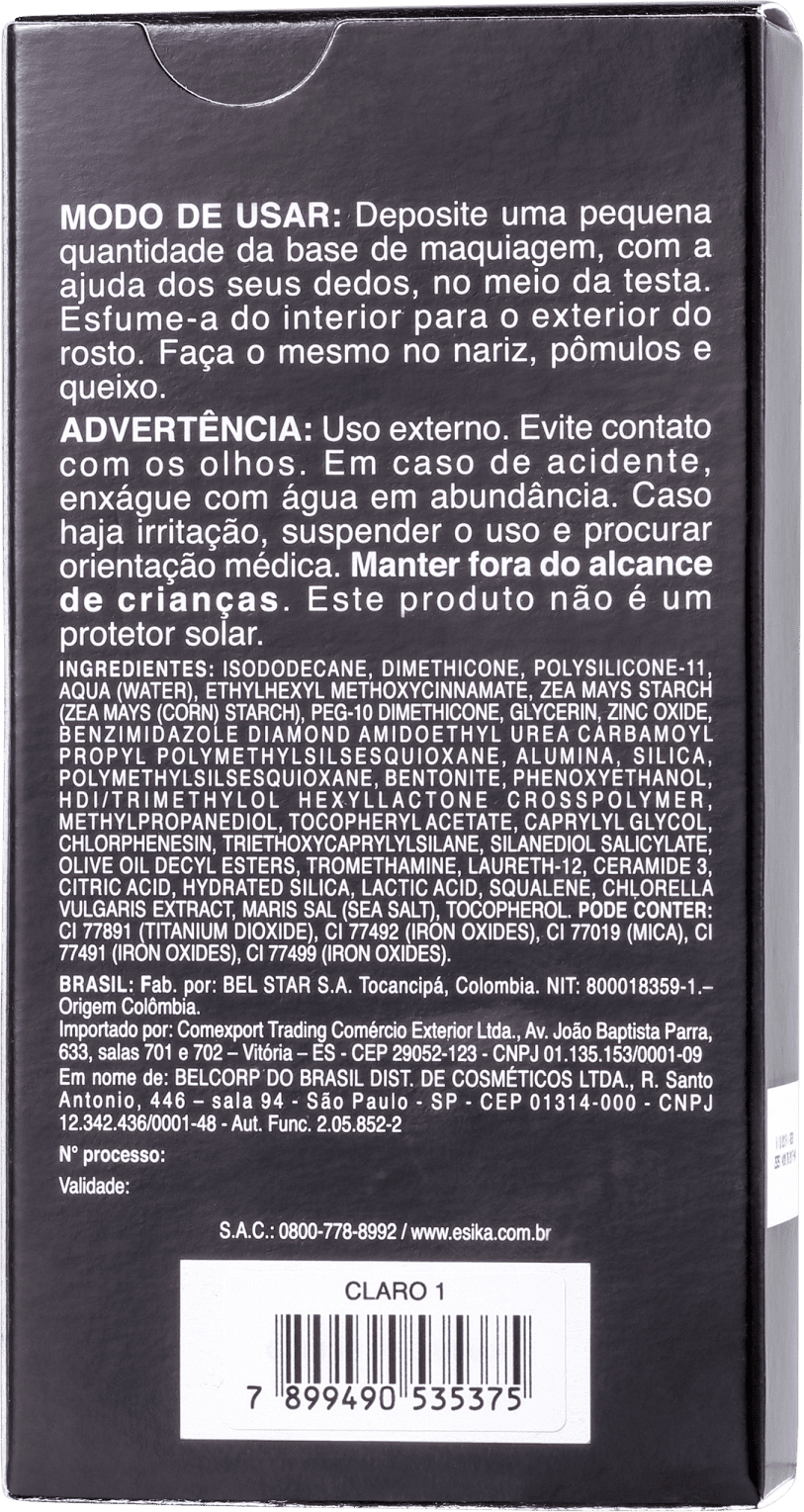 L’Bel Ésika Pro Instant Perfection 3 em 1 Claro 1 - Base 30g
