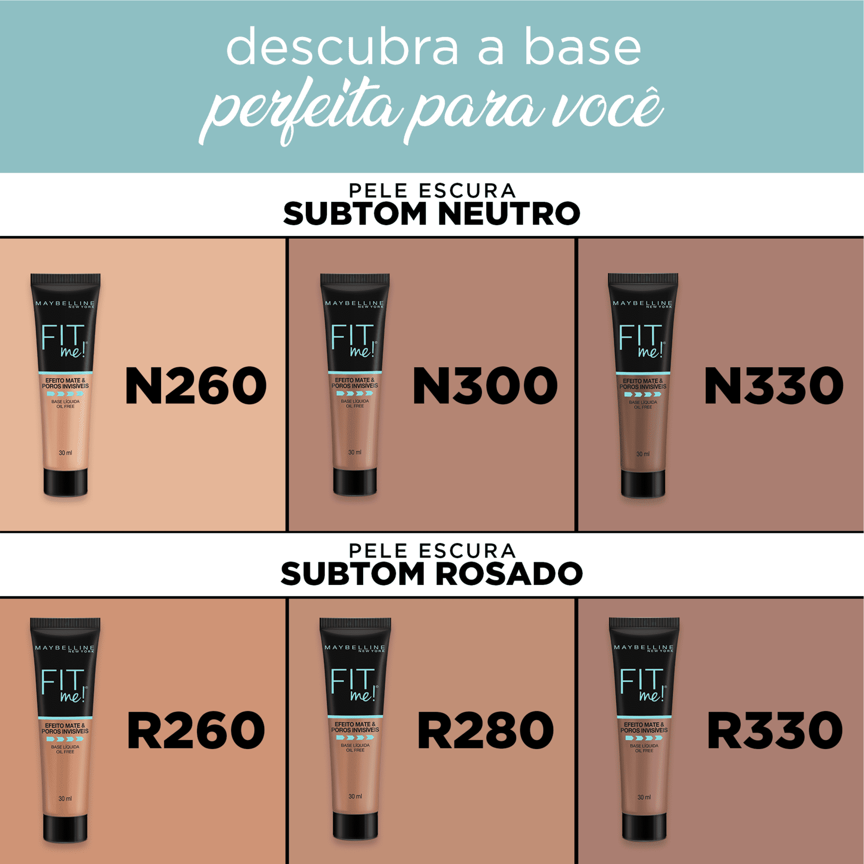 Maybelline Fit Me! Efeito Matte N330 - Base Líquida 30ml