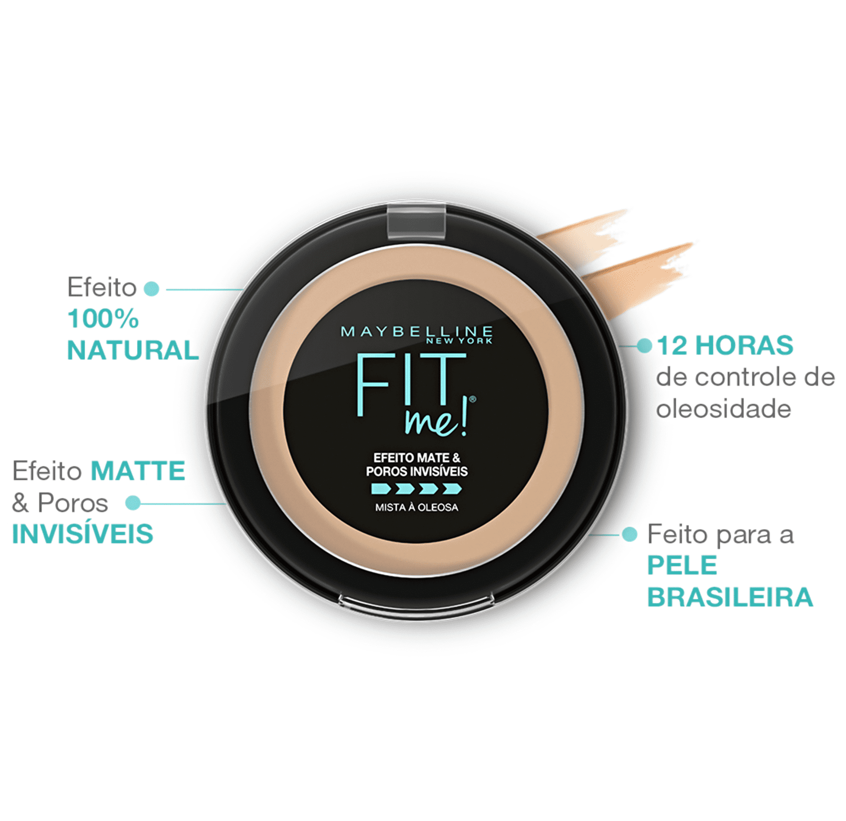 Maybelline Fit Me! N03 Médio Claro Neutro - Pó Compacto Matte 10g