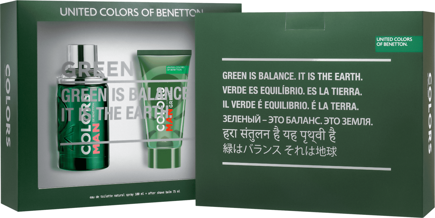 Conjunto Colors Man Green Beard Benetton Masculino - Eau de Toilette 100ml + Pós-Barba 75ml