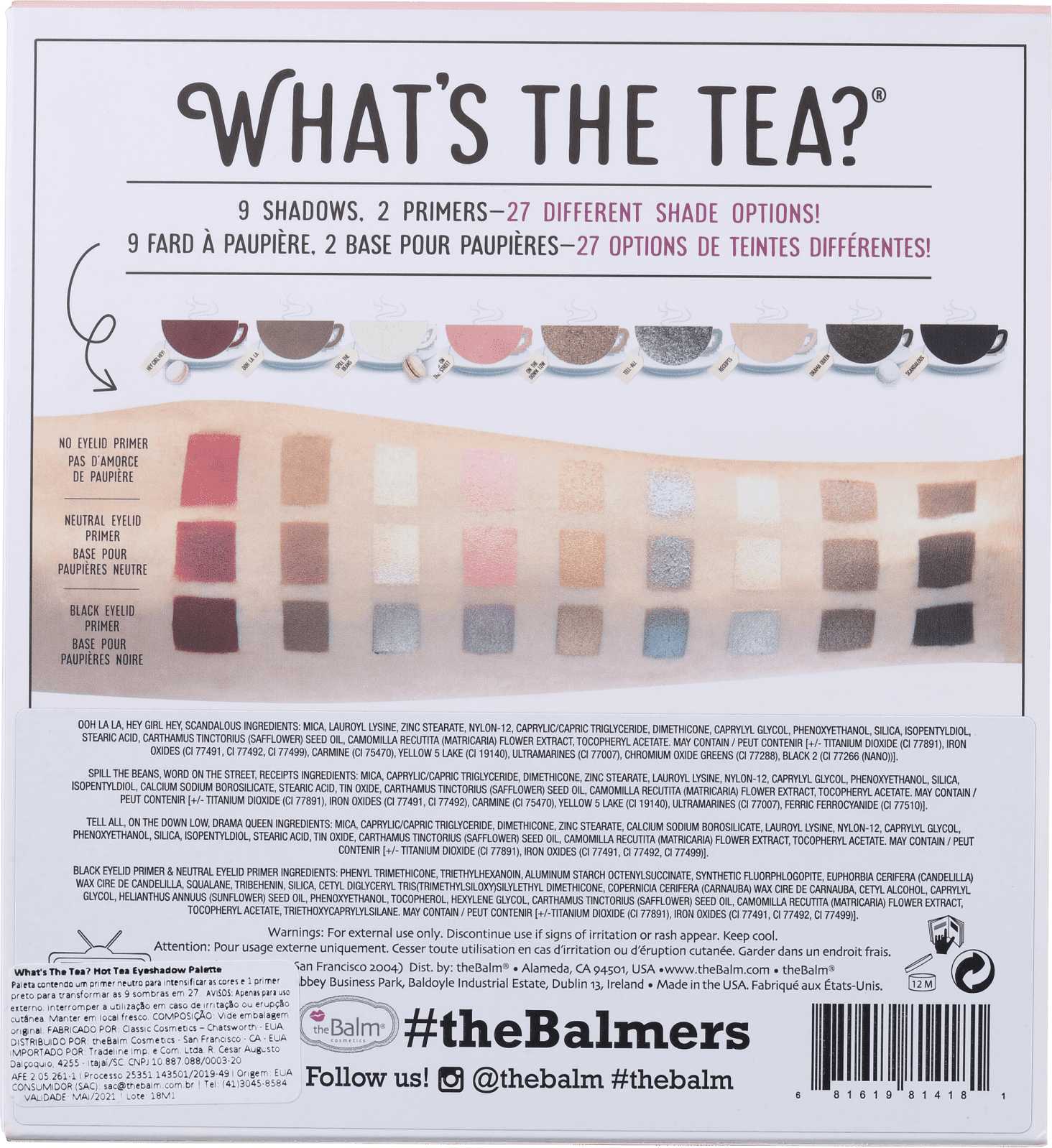 The Balm What’s the Tea? Hot Tea - Paleta de Sombras 12,6g