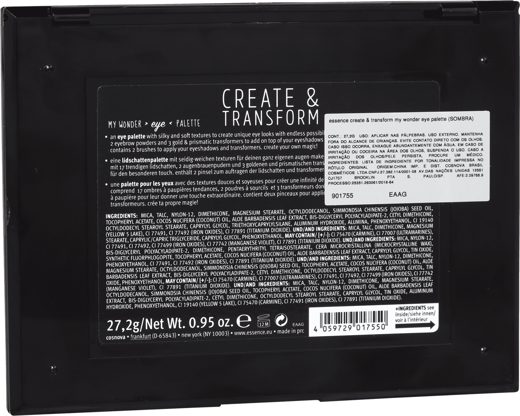 Essence Create & Transform My Wonder Eye - Paleta de Sombras 27,2g