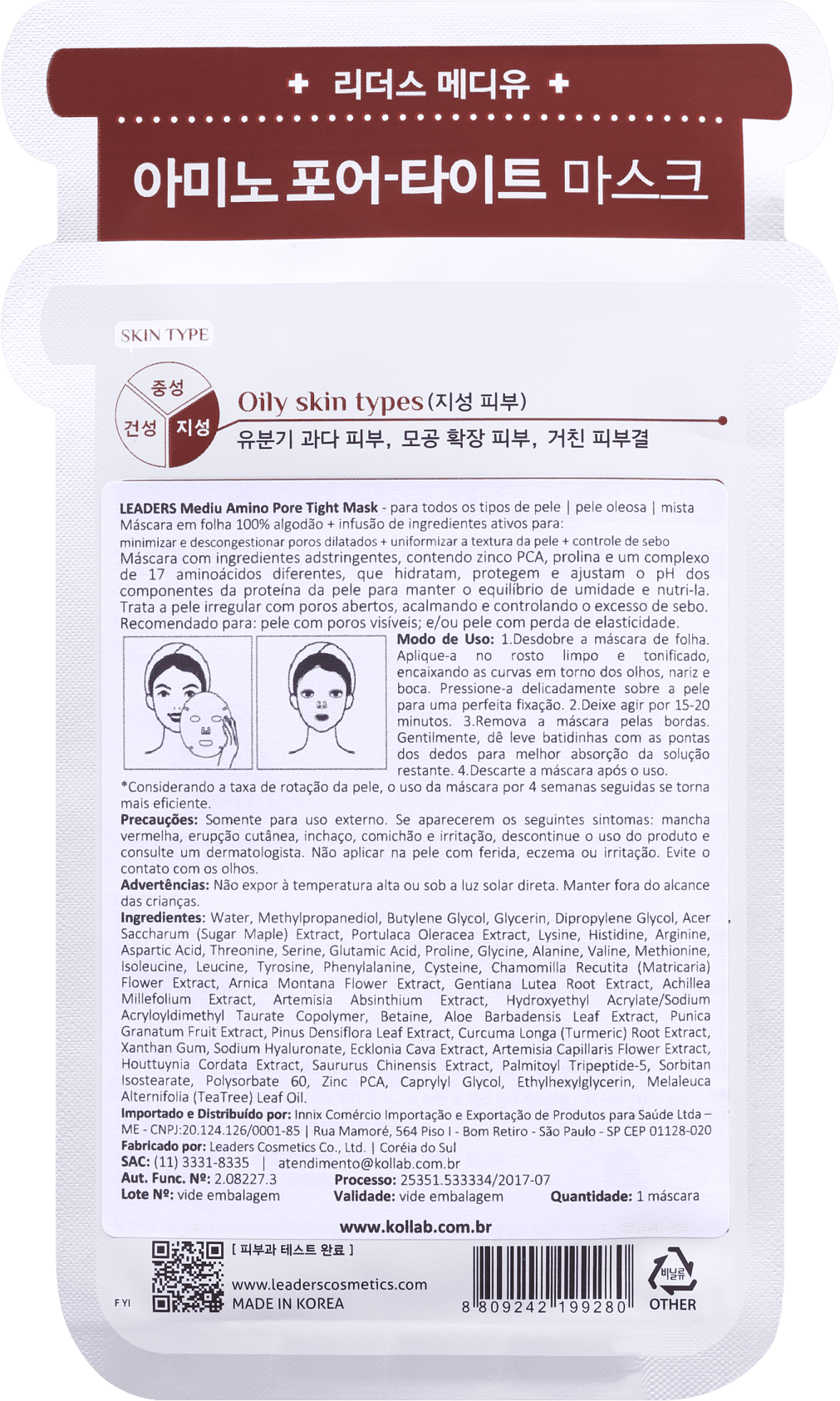 Kollab Leaders Amino Pore Tight - Máscara Facial 25ml