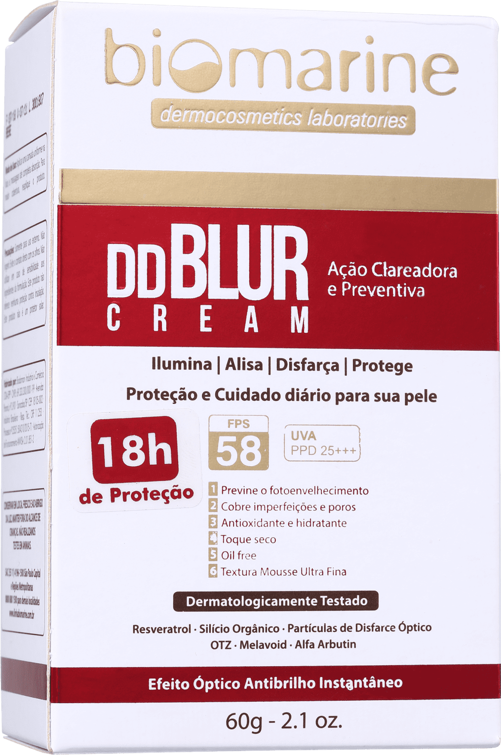 Biomarine Sun Marine DD Blur FPS 58 PPD 25 Bege - DD Cream 60g