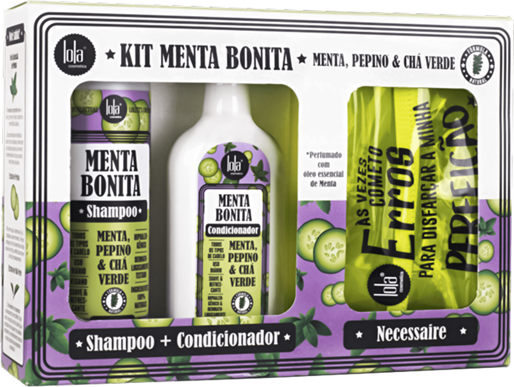 Kit Lola Cosmetics Menta Bonita (2 Produtos + Nécessaire)