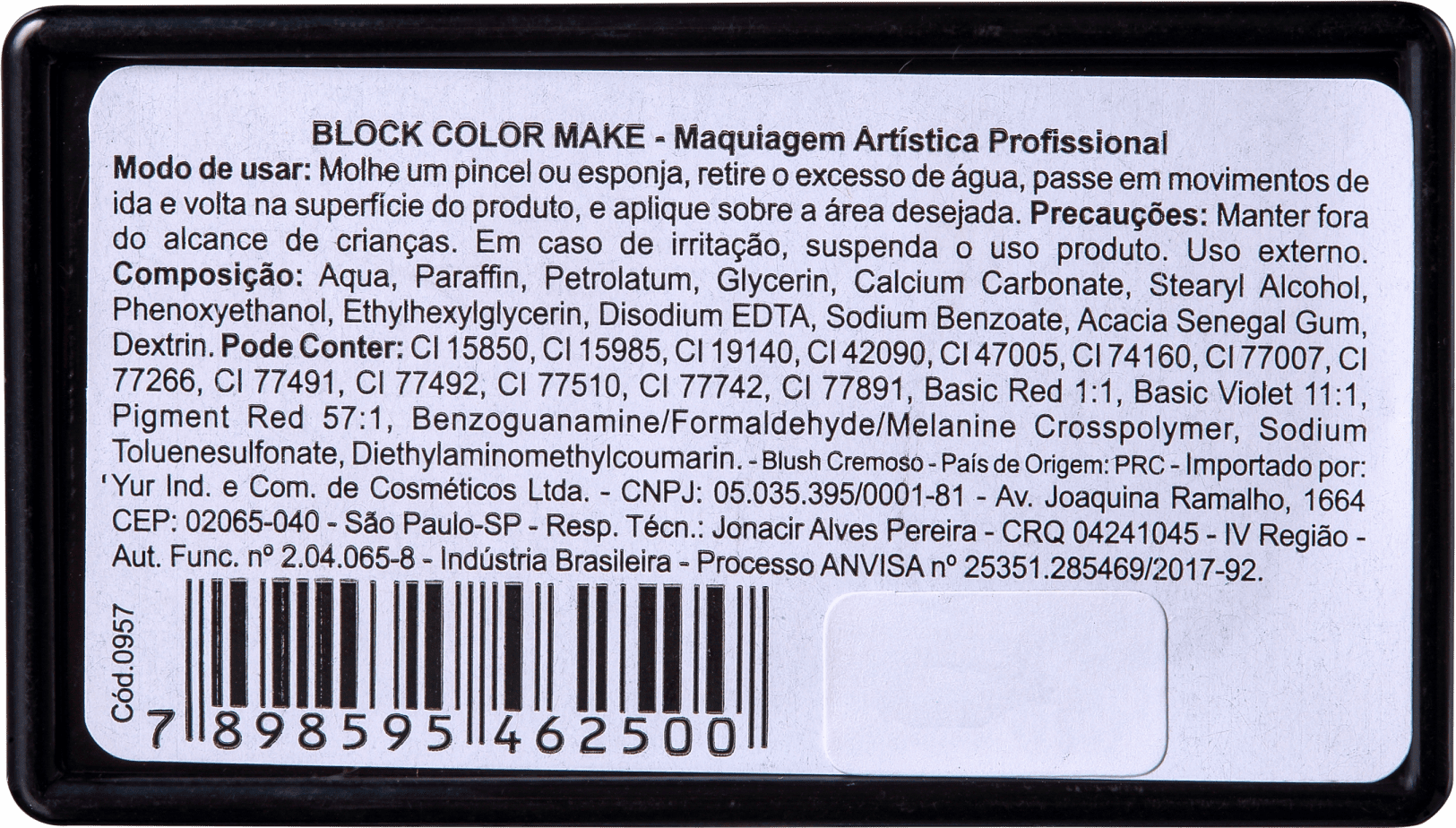 Colormake Blocks Verde Escuro, Verde Claro, Branco e Pink - Tinta 30g