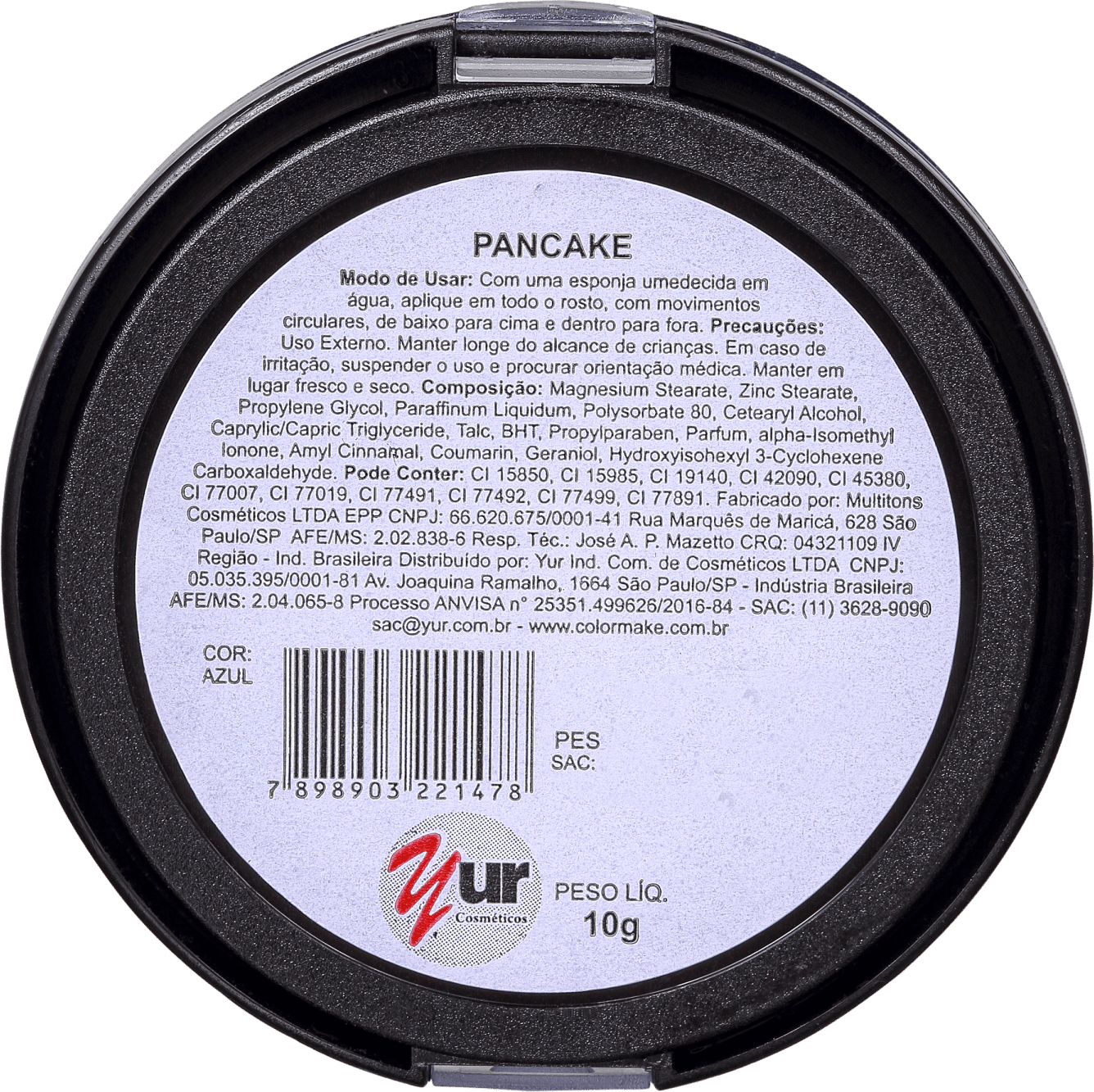 Colormake Pancake Azul - Base Compacta 10g